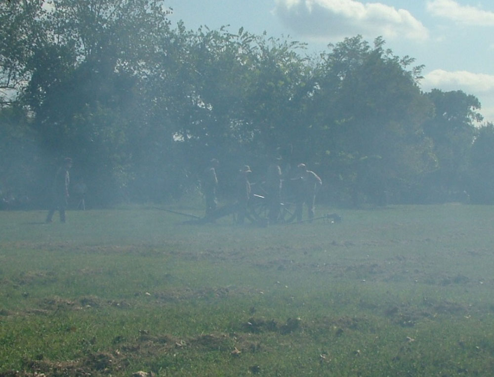 smoke clearing the field